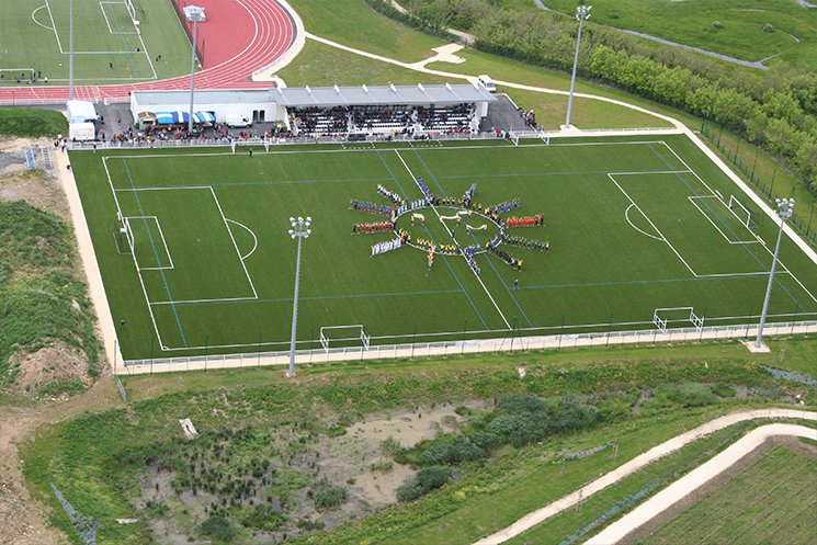 complexe sportif vue aérienne